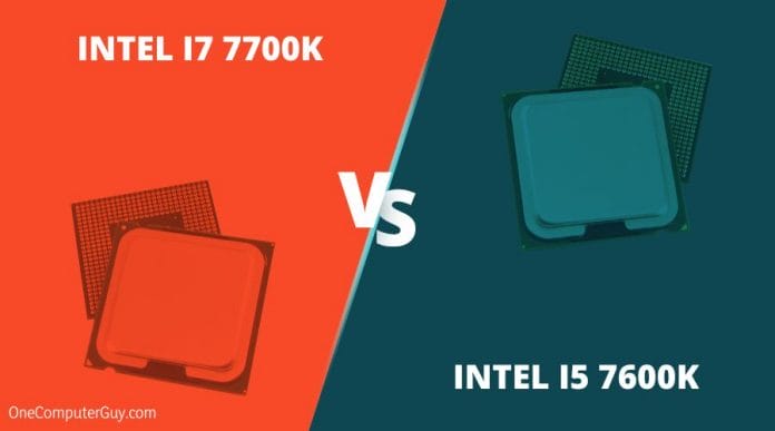 Compare intel i7 7700k vs i5 7600k right processor