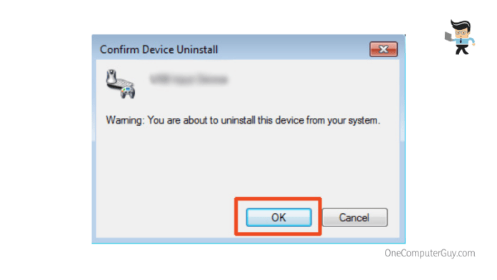 Confirm device uninstall