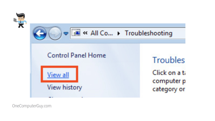 View all in troubleshooting