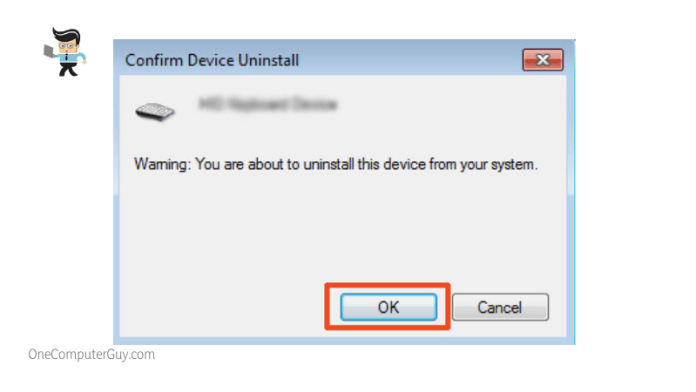 Confirm the uninstallation process of a driver
