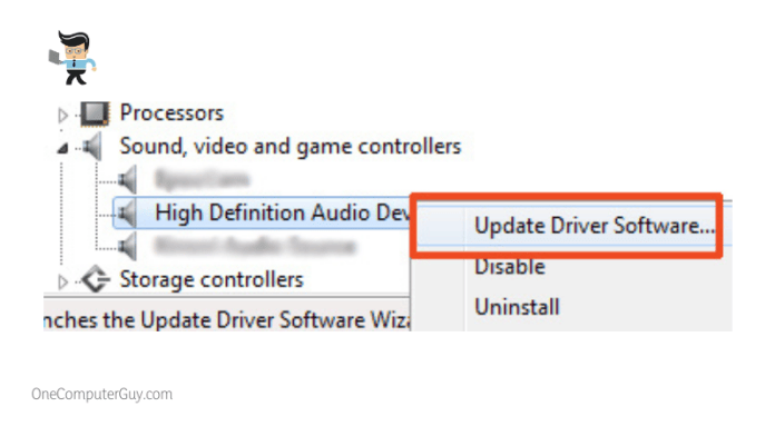 Update realtek high definition audio device