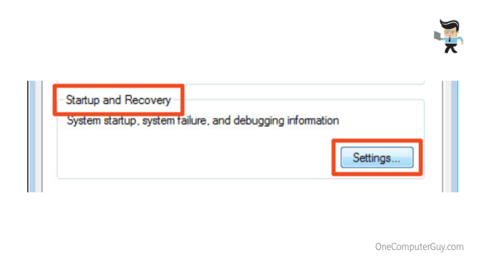 Settings in startup and recovery