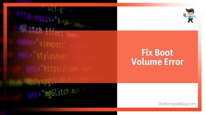 Fix Boot Volume Error